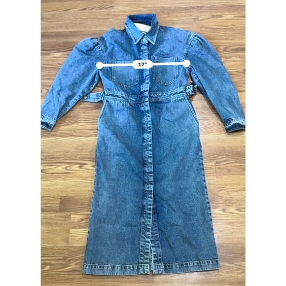REMAIN Birger Christensen Dahlia Stone Wash denim midi dress size 40/ US 8 - Picture 5 of 16